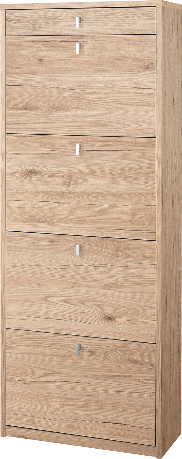 Scarpiera 4 Ante 1 Cassetto 63x164x29 cm Rovere Naturale online