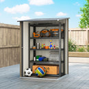 Casetta da Giardino Porta Attrezzi 100x104x160 cm con Porta in Acciaio Galvanizzato Marrone e Grigio Scuro      