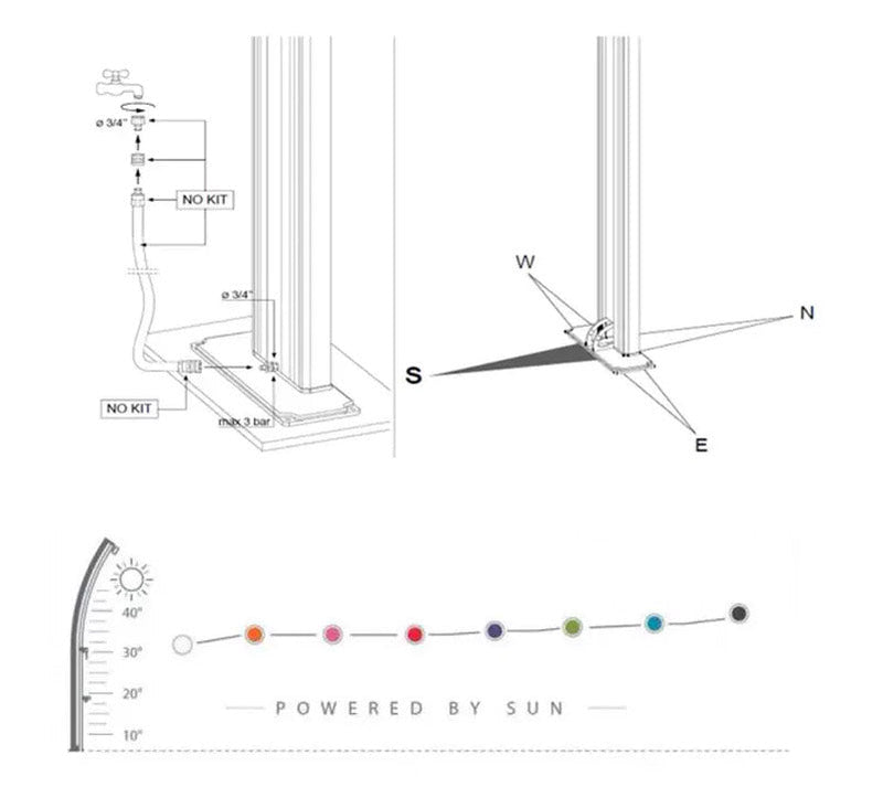Doccia Solare da Esterno Giardino 30L Miscelatore Arkema Jolly Plus Verde Chiaro
