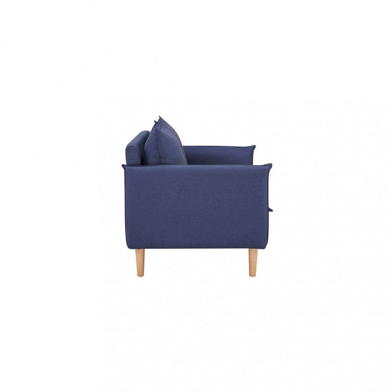 Divano 2 Posti Florin 130x84x51 h cm in Tessuto Blu