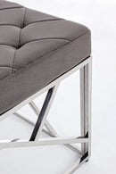 Panca Rayan Velluto Grigio 97x44 in Tessuto effetto Velluto Grigio