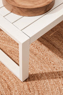 Set 4 Pezzi Salotto da Giardino con Divano 2 Poltrone e Tavolino in Alluminio e Spun Poly Hilde Bianco 