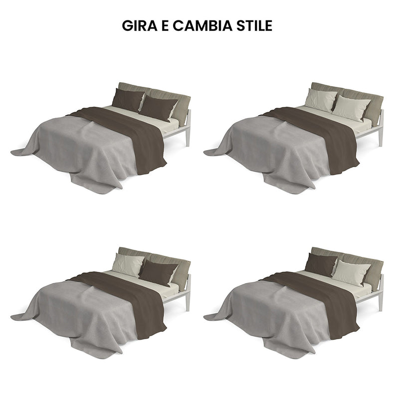 Set Lenzuola Sopra Sotto e Federe Doubleface Marrone\/Panna