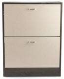 Scarpiera 2 Scomparti in MDF 63x24x80 cm Soriani Bianco e Grigio Scuro