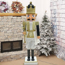 Soldato Schiaccianoci Natalizio H160 cm con Luci Suoni e Movimento Nero e Oro