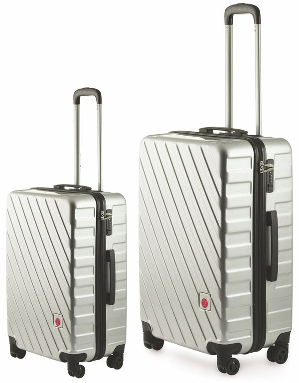 acquista Set 2 Valigie Trolley Rigide in Policarbonato 4 Ruote TSA Soriani Silver