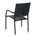 Set di 4 Sedie da Pranzo Moderne da Esterno in Rattan Sintetico Marrone 57x64x89 cm 