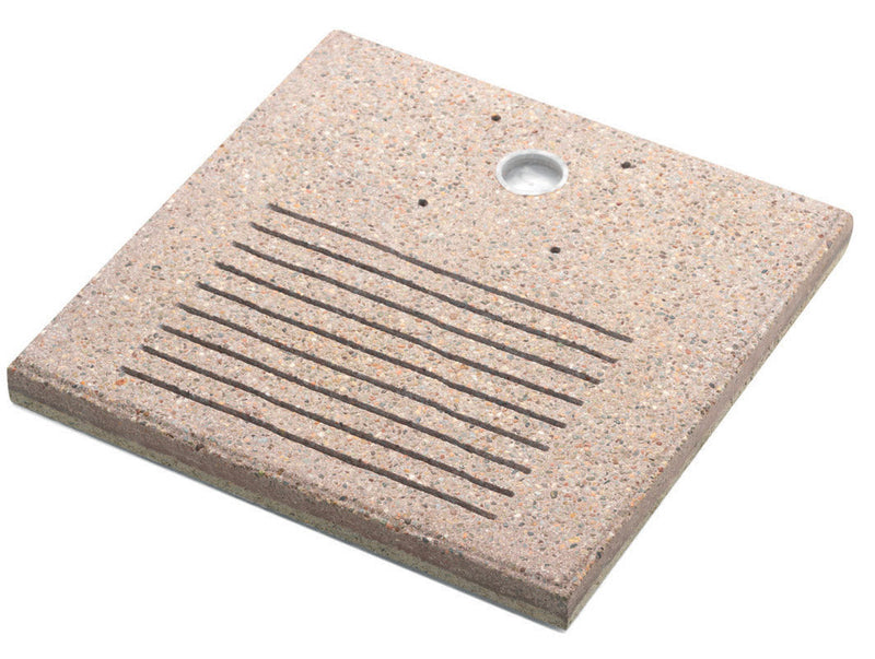 Base Quadrata 40x40x4 cm per Fontane con Ghiera Grande in Cemento Belfer 42/BSE/7.T Tortora