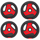 Dischi Pesi Palestra Set 4 Pezzi 25 kg con Foro 2,5 cm in PP e Cemento Nero      