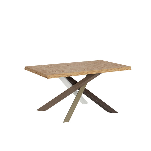 acquista Tavolo Fisso 140x90 cm Versalux Rovere Scortecciato Gambe Multicolore 4/C