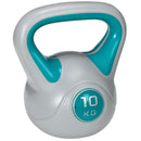 Kettlebell 10 kg con Base Piatta e Impugnatura 25x16x27,5 cm in PU e Sabbia Blu      