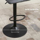 Set 2 Sgabelli da Bar Alti 57x58x97-117A cm Imbottiti Girevoli con Schienale e Poggiapiedi in Velluto Grigio      