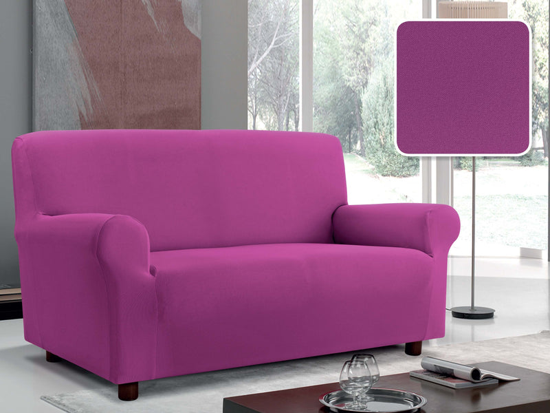 Copridivano 1, 2 E 3 Posti Elasticizzato in Tessuto Prugna