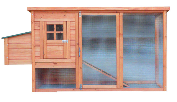 sconto Pollaio da Giardino 198x75x103 cm Per 3-4 Galline in Legno Naturale