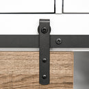 Mobile da Cucina Rustico con 2 Cassetti Ripiani e Portabottiglie 80x39x86 cm in Legno e Metallo Bianco