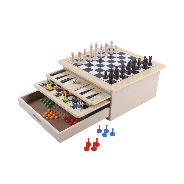 sconto Multigioco da Tavolo Game Set 10 in 1 Scacchi Dama