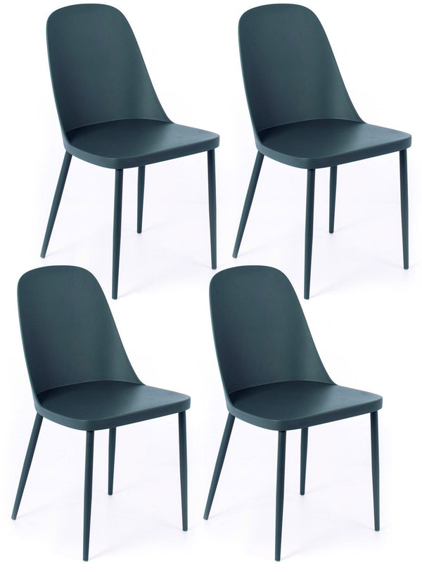 Set 4 Sedie 46x55xH80 cm in Polipropilene Tamara Grigio Scuro prezzo
