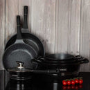 Batteria di Pentole 14 Pezzi in Pietra Lavica Antiaderente Induzione Matto Professional