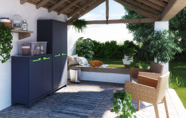 sconto Armadio 2 ripiani 80x44x100 cm Keter Moby Basso XL Antracite