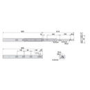 Guide a Sfere per Cassetti con Estrazione Totale e Chiusura Soft H45 mm L600 Bianco Acciaio Emuca