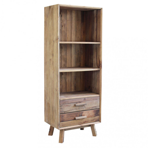 sconto Libreria Justin 60x40x160 h cm in Pino riciclato Marrone