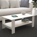Tavolino Salotto Match 100x55x41 h cm in Truciolare bilaminato Bianco