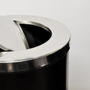 Cestino Gettacarte Ø38,5 cm in Metallo Nero Opaco 52L con Coperchio Girevole