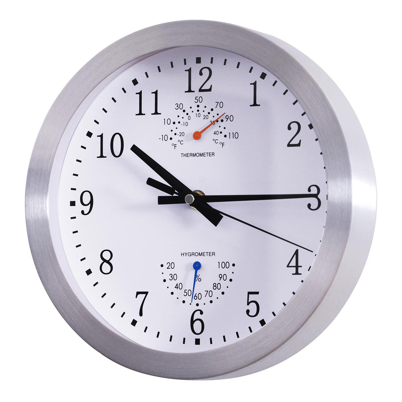 Orologio da Parete Movimento Silenzioso con Termometro e Barometro