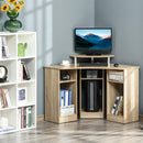 Scrivania Angolare Porta PC 90x90x83,5 cm Legno Truciolato Rovere