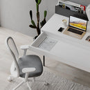 Scrivania con Cassetto 101x60x110 cm in MDF Leila Bianco e Antracite