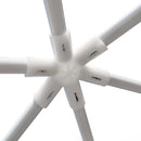 Gazebo da Giardino Esagonale 390x390x250 cm con Doppio Ingresso in Metallo e Poliestere Grigio  