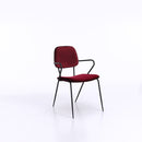 Set 4 Sedie 52x50x81,5 cm Velluto Rosso