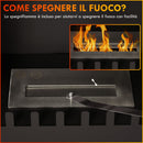 Camino a Bioetanolo da Pavimento 55x31x55 cm Bruciatore da 0,9L in Acciaio Inox Nero 