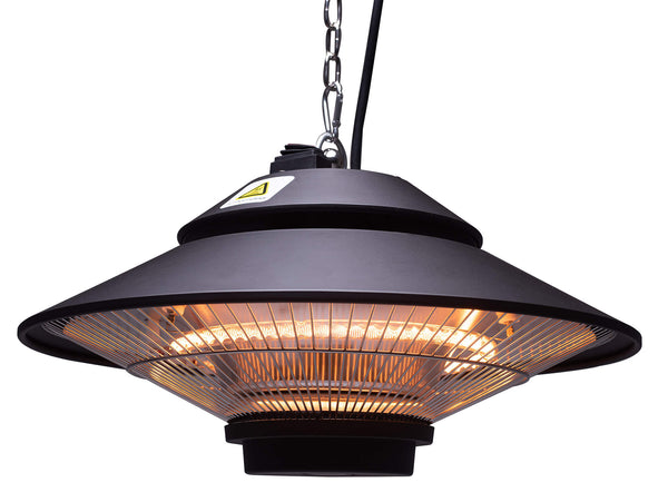 sconto Stufa Elettrica ad Infrarossi Ø42,5 cm a Sospensione da Soffitto 1500W con Telecomando Nera