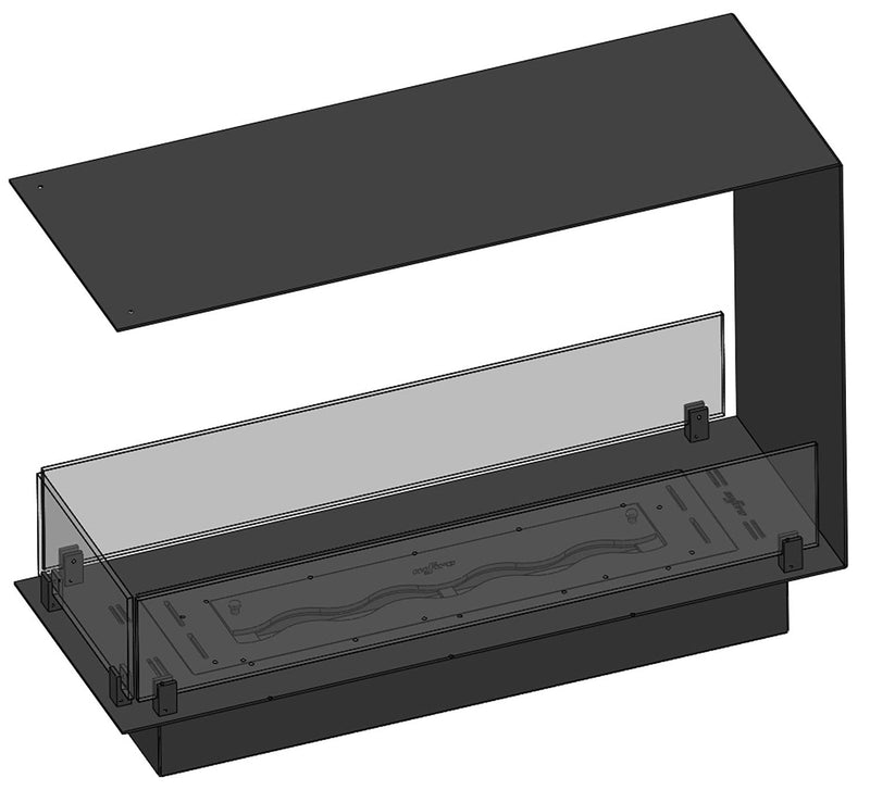 Camino a Bioetanolo da Incasso 80x30x60 cm Infire U800 Slim Nero  