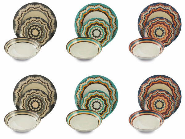 prezzo Servizio Piatti 18 Pezzi in Porcellana Villa d'Este Home Tivoli Funky Multicolor