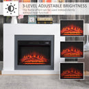 Camino Elettrico da Pavimento 113x26,6x87,5 cm Effetto Fiamma 2000W Bianco