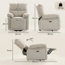 Poltrona Relax Alzapersona 82x88x96 cm con Massaggio a 8 Punti Riscaldamento Telecomando e Poggiapiedi in Ciniglia Crema      