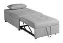 Poltrona Letto Singolo Trasformabile 80x113x45 cm in Tessuto Grigio