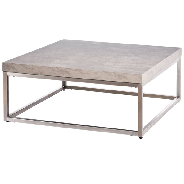 Tavolino Basso da Caffè 80x80x34 cm in Acciaio e MDF Grigio sconto