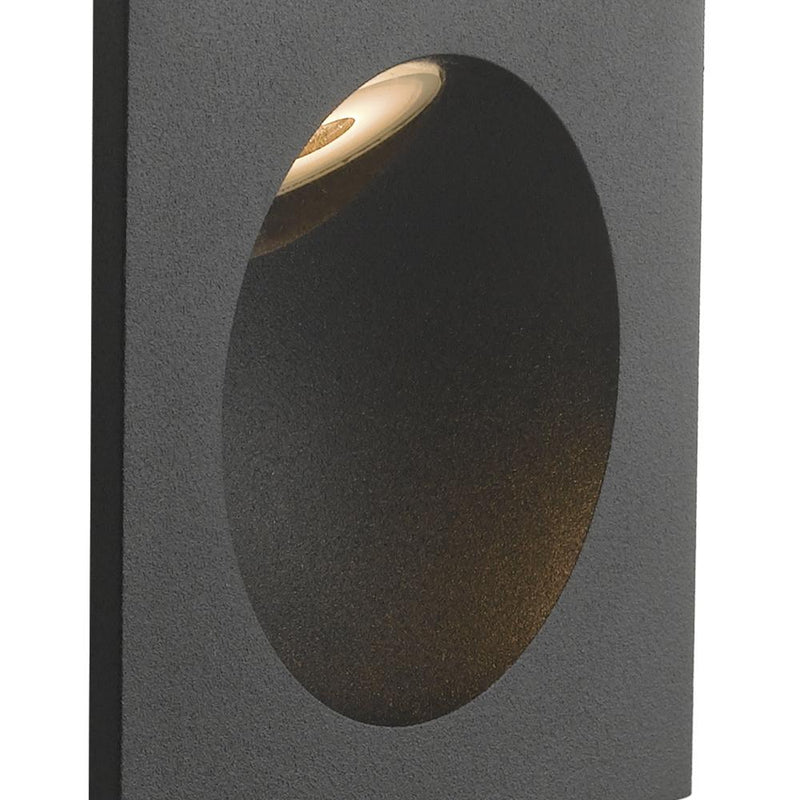 Faretto Segnapassi Quadrato Alluminio Nero Incasso Parete Led 2 watt Luce Calda