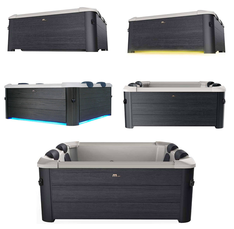 Vasca Idromassaggio da Esterno Spa Riscaldata 160x160x65 cm 6 Posti Wi-Fi Oslo Smart