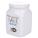 Barattolo Sale Grosso 9,5x9,5x14,5 cm in New Bone China VdE Tivoli 1996 Le Travisate Bianco