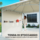 Gazebo da Giardino 3x3 m Tenda Laterale con Tasche Portaoggetti e Gancio a Soffitto in Metallo e Poliestere UPF30+ Bianco Crema      