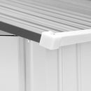 Casetta da Giardino con Doppie Porte Scorrevoli 277x195x192 cm in Acciaio e Polipropilene Argento
