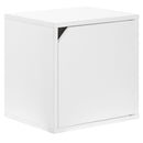 Pensile Mensola Cubo con 1 Anta Libreria da Parete Scaffale Bianco 35x35cm Design Moderno