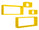 Set 3 Mensole Cubo da Parete Quadrato e Rettangolare in Fibra di Legno Merlino Giallo Canarino
