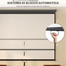 Telo Proiettore 120"" Regolabile con Montaggio a Soffitto e Parete Formato 4:3 244x8,6x183cm Bianco e Nero