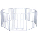 Recinto in Metallo per Animali Domestici per Esterno Bianco 8 Elementi 80x80 cm 