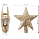 Puntale Proiettore LED per Albero di Natale a Forma di Stella 25x26x6,5 cm con Gioco di Luce Gold Glitterato      